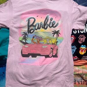 Barbie Barbiecore Corvette Joy Ride Print Women’s Pink T-shirt Size S Vintage